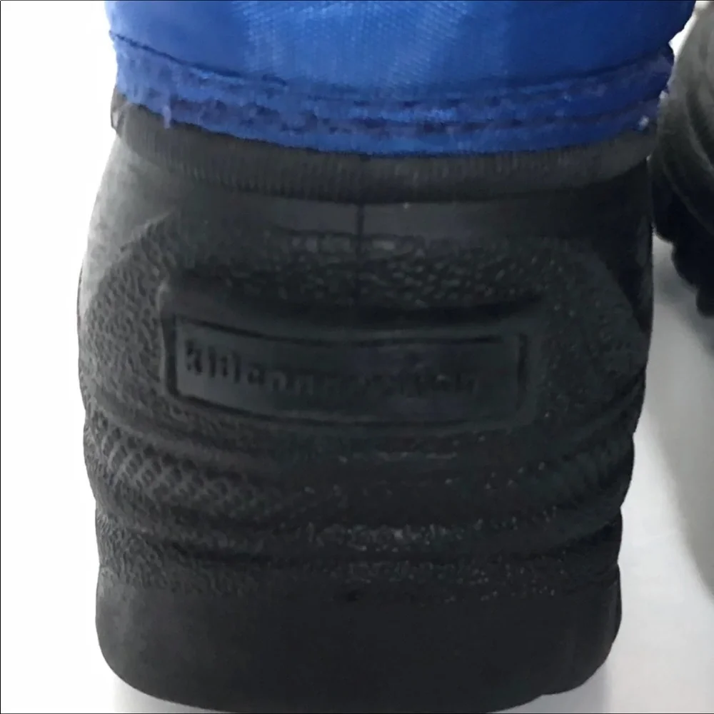 Kids‎ Connection Snow Boots Boys Size 9 Blue Slip On Warm Fur Lined